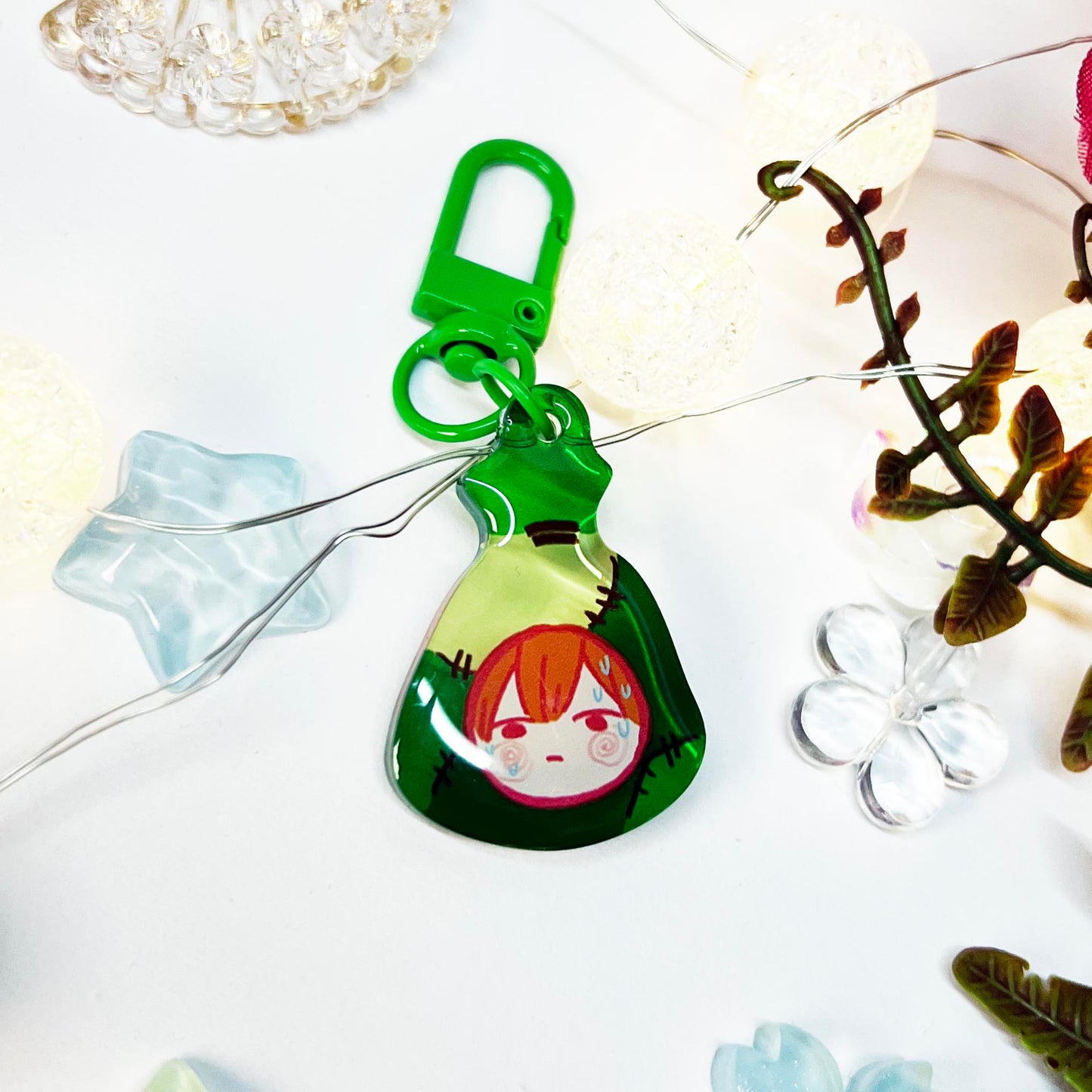 Dungeon Meshi Frog Suit GREEN Acrylic Keychain